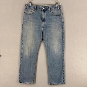 Vintage Levis 505 Jeans Mens 35x29 Light Wash Blue Denim Regular Straight Leg